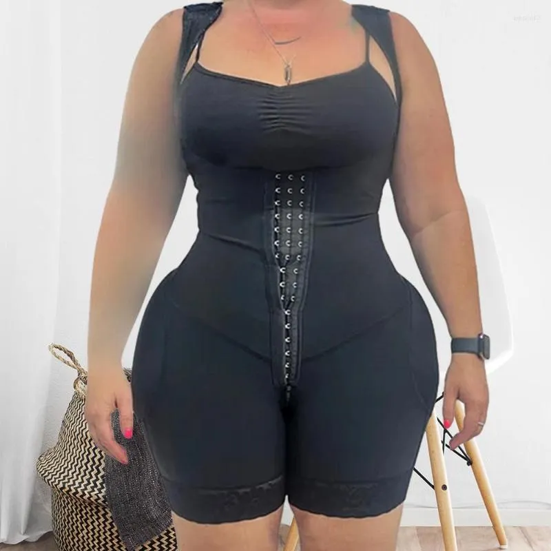 Frauen Shapers Hüften Bu Front Verschluss Charmante Kurven Elastische Mesh Stoff Abnehmen Fajas Spitze Body Shaper