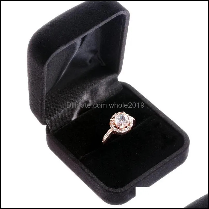 Solitaire Ring Rings for Women Mens Fashion Jewelry Like Diamond Crystal White Gold Plated Gemstone Drop Delivery Dhjxo