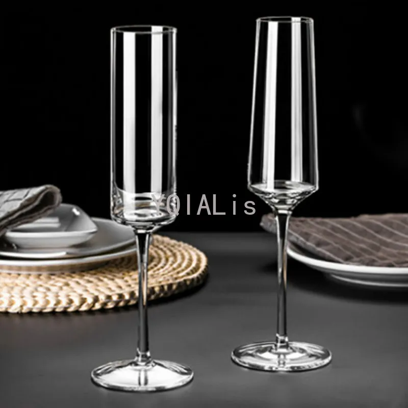 Wine Glasses 100 200Ml Goblet Champagne Unleaded Crystal Cup Sweet Sparkling Bar Family Drinkware 230113