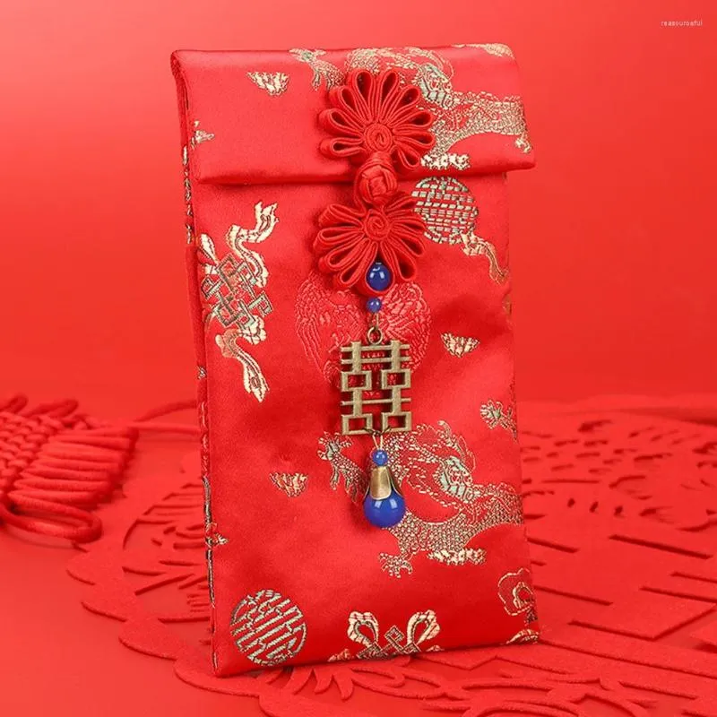 Geschenkwikkeling 2023 Chinees Jaar Geld Pocket Lucky Dikked Hong Bao Housewarming Traditionele bruiloft Verjaardag Rode Envelops Bag