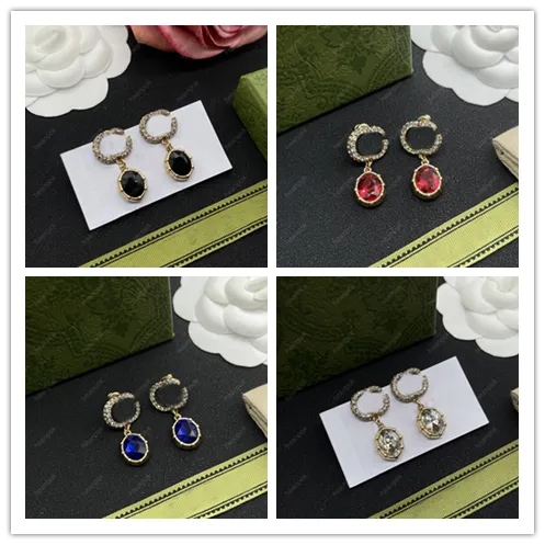 Femmes Boucles D'oreilles Diamant Plaqué Or 18 Carats Créateurs De Luxe Cerceaux Dangle Lettres Dames Cristal Perle Boucle D'oreille G Bijoux De Mariage Tiger Box