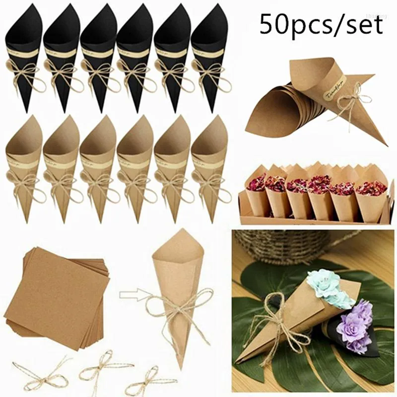 Hediye sargısı 50pcs buket paketi kraft kağıt diy tatil sarma malzemeleri düğün