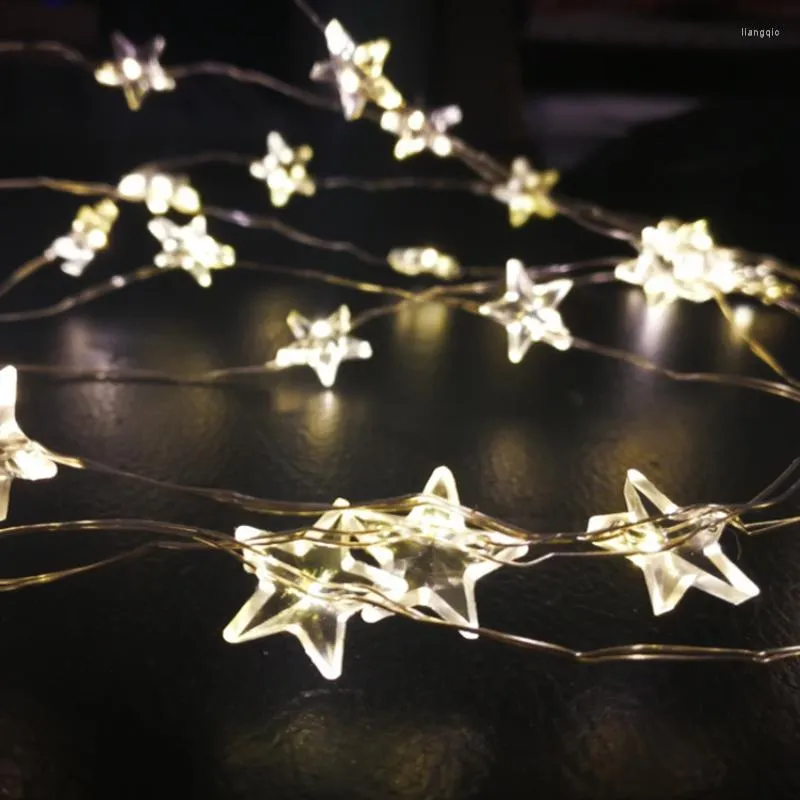 Cordes 2m/4m/5m étoiles fée lumières pour chambre chaîne alimenté par batterie adaptateur guirlande de noël décoration de fête de mariage vacances