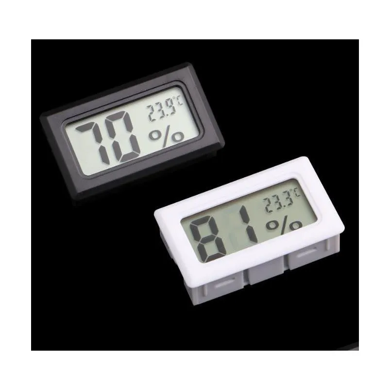 Thermomètres Ménagers Mini Numérique Lcd Hygromètres Intégrés Température Humidité Compteur Thermomètre Intérieur Noir Blanc Sn1074 Drop D Dh45G