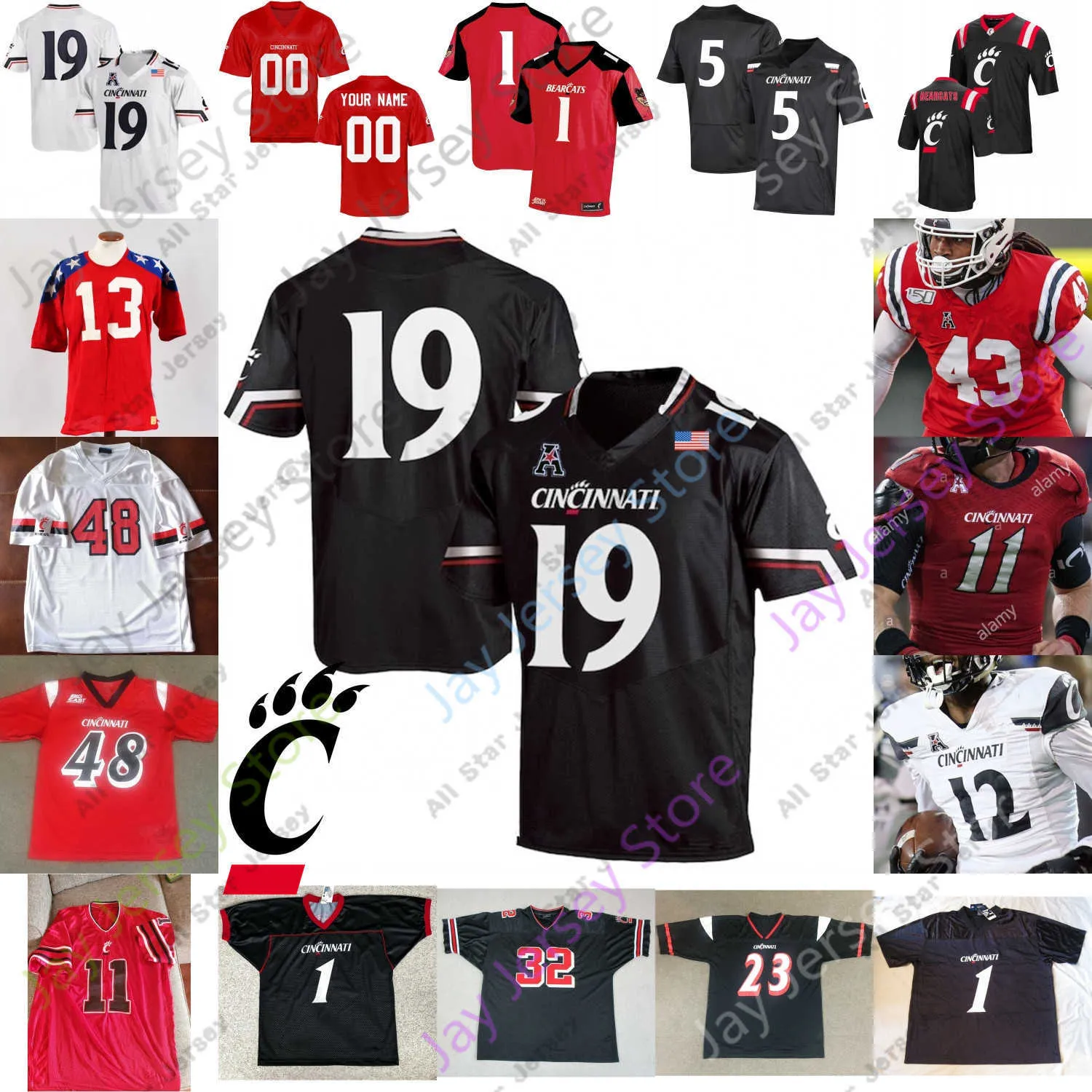 Футбол американского колледжа носить Cincinnati Bearcats Football Jersey College Josiah Deguara Malik Vann Gerrid Doaks Итан Таки Кэлил Льюис Трэвис Келс Десмо