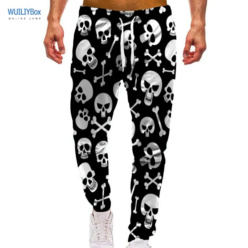 Men's Pants 3D Pattern Sports Skull Print Skeleton LA Hip Hop Graphic Trousers Men/Women Bone Sweatpants With Drawstring