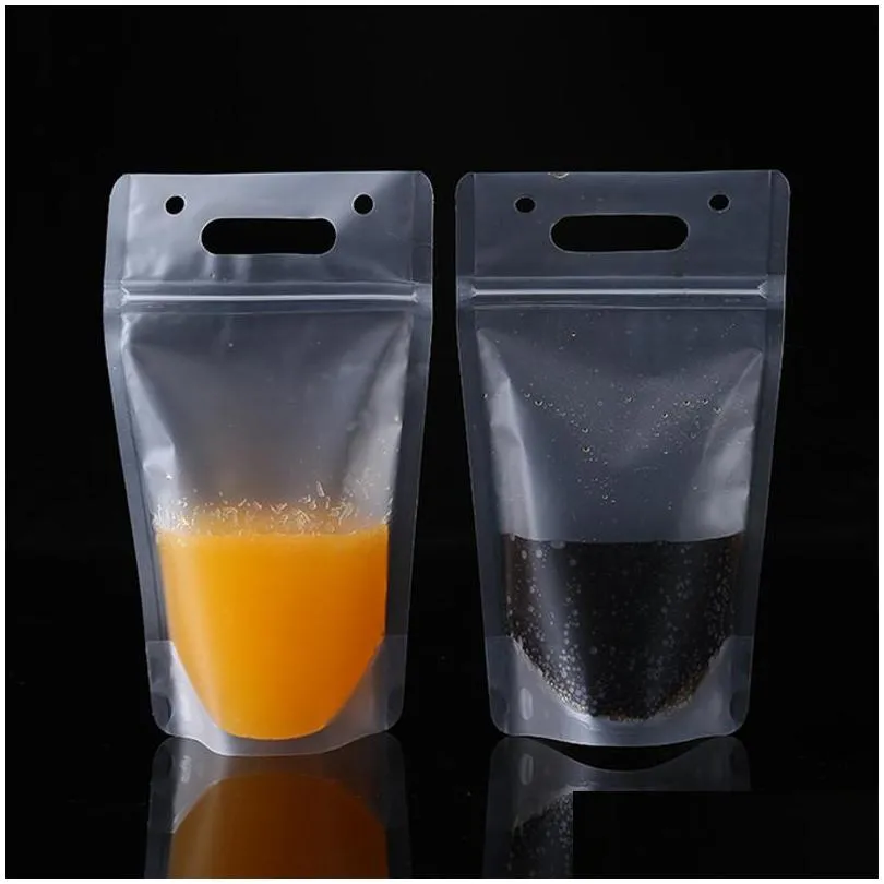 Storage Bags Drinking Juice Plastic Bag Beverage Frosted With Handle Soup Liquid Kitchen Zing No St Wholesale Lx2899 Drop Delivery H Dhw4J