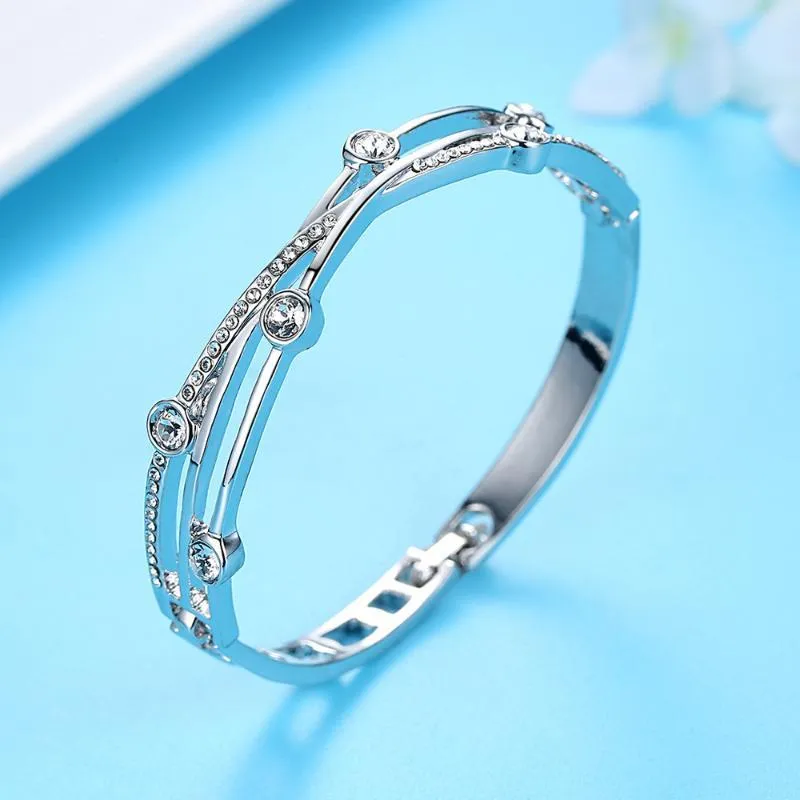 Bangleproshizized Cross Zircon Bracelet Men039s and Women039S 925 sterling Silver Coan