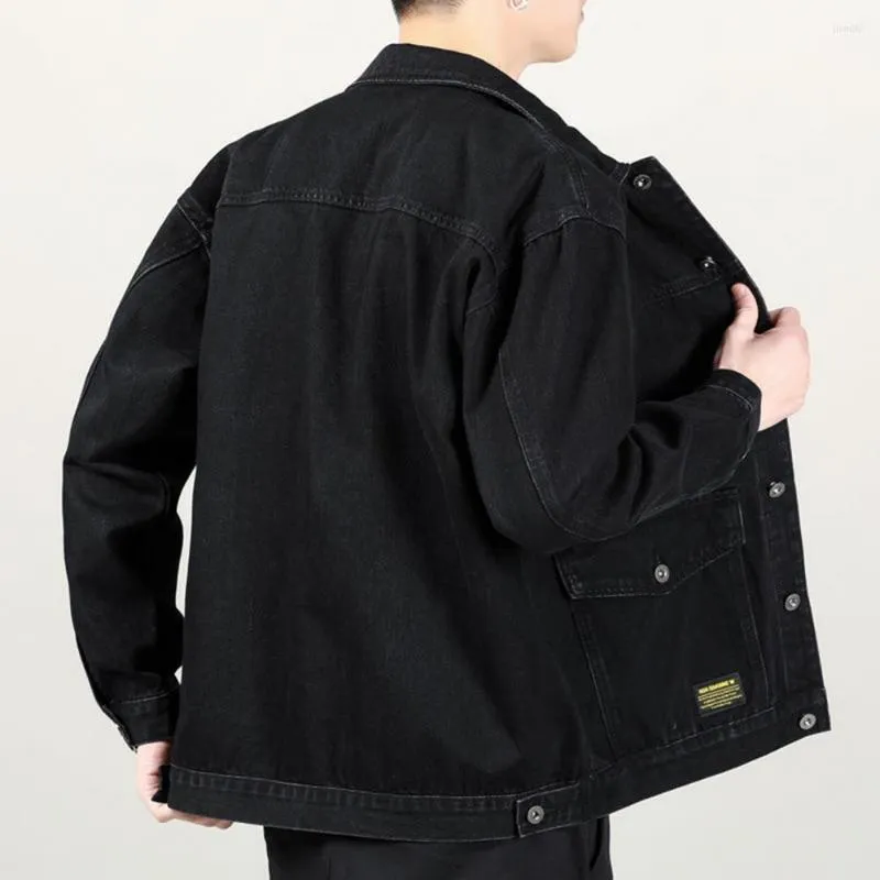 Men's Jackets Trendy Men Jacket Hip Hop Autumn Button Plus Size Firm Stitching Denim Coat Thermal