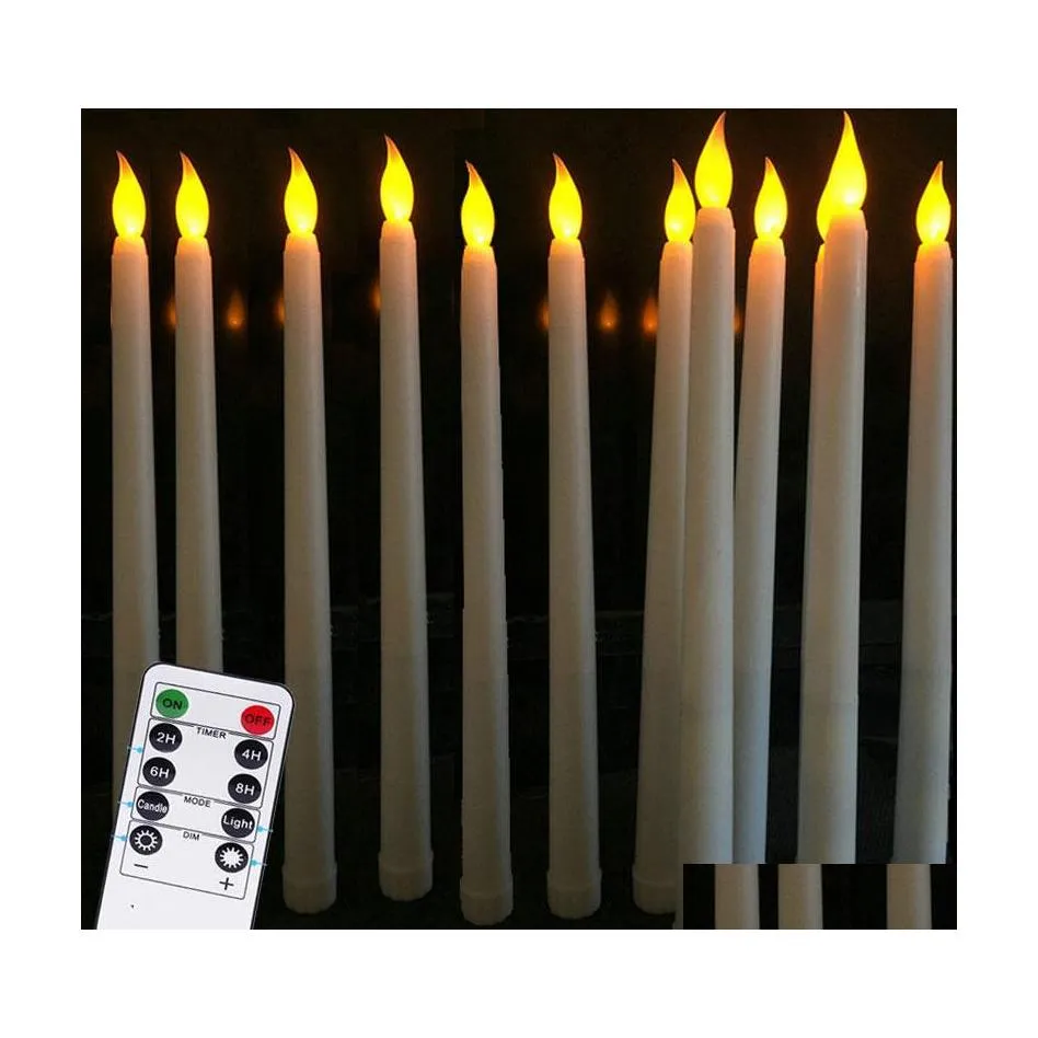 Pacote de velas de 12 tremeluzes amarelos LED LED PLÁSTICO MOLO DE FLAMA BOUGIE PARA DINANO DATORAÇÃO DOURS DE DOUR