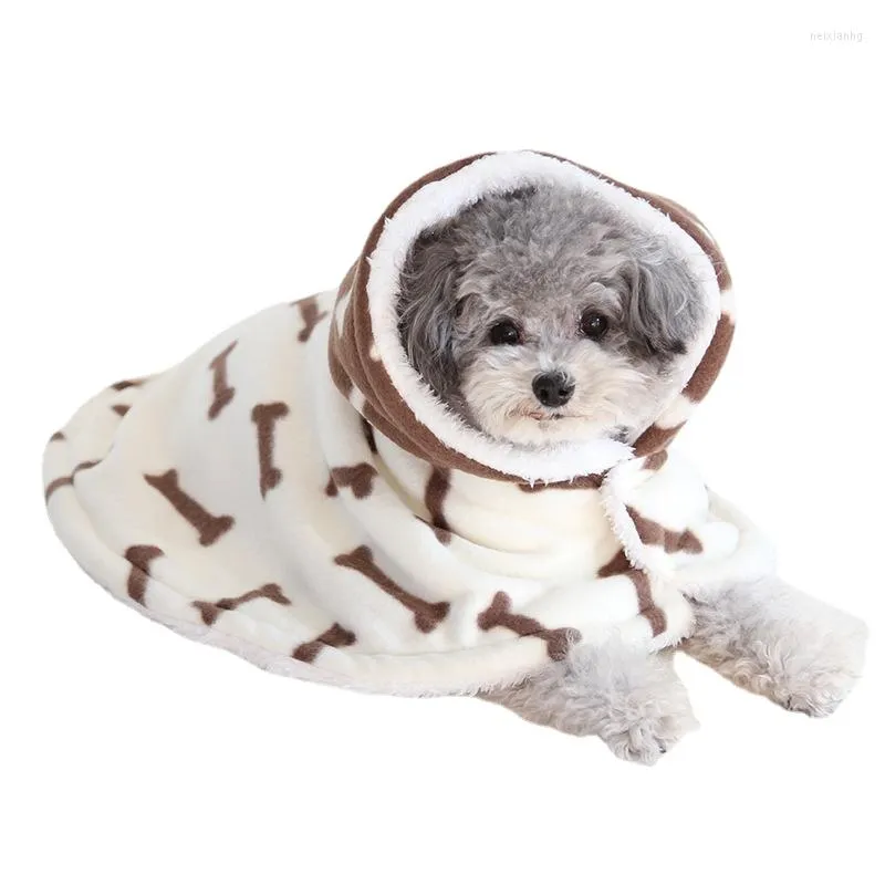 Dog Apparel Small Bone Cloak Pajamas Autumn And Winter Thickened Cotton-padded Clothes French Bucket Teddy Pet Home