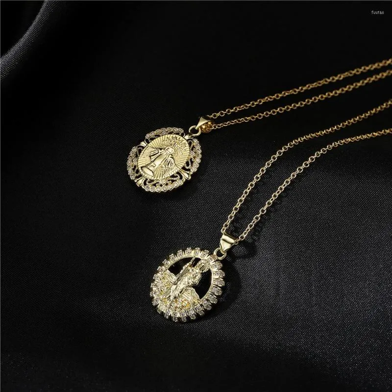 Collane con ciondolo Catena in oro 18 carati placcato in rame con micro set di zirconi con collana con i migliori accessori da sposa per le donne