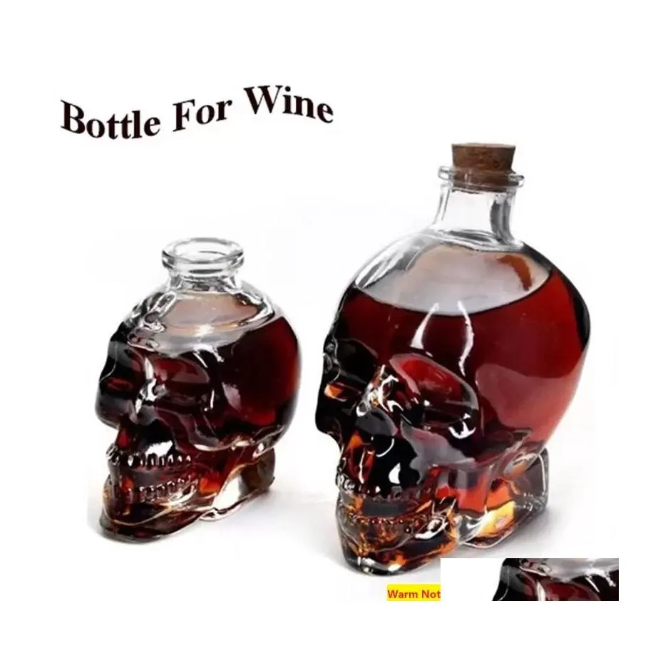 Fiaschetta Bottiglia di acqua di cristallo Skl Decanter Vetro liquido con tappo in legno per birra Vino Whisky Scotch Vodka Bar Strumento Drop Delivery Dhg0J