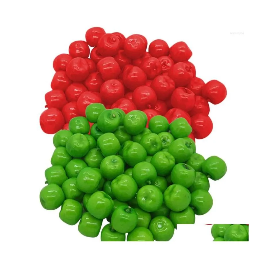 Decorazione per feste Mele Frutta finta Frutta artificiale Natale Mini Albero rosso Decor Simulazione realistica Decorativo Verde Modalità realistica Dhrbf