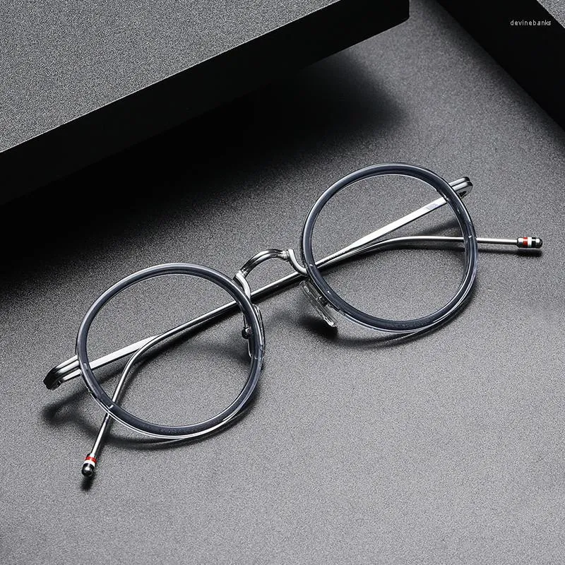 Sunglasses Frames 2023 Pure Titanium Optical Frame Round Glasses Women Custom Myopia Prescription Eyewear Men Retro Fashion Eyeglasses 906