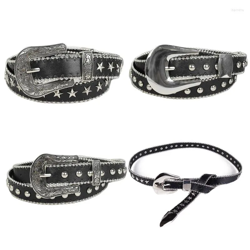 Belts Jeans Belt Rivet Casual Leather Decorative Punk Waist Chain Gothic Rock Women For Dress Pants