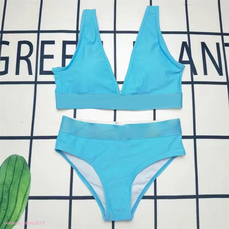 Swimwears 21SS damesbeha's sets modebikinis brief bedrukt contrast kleur zwempak ademend zomer sexy bikini goede kwaliteit dames