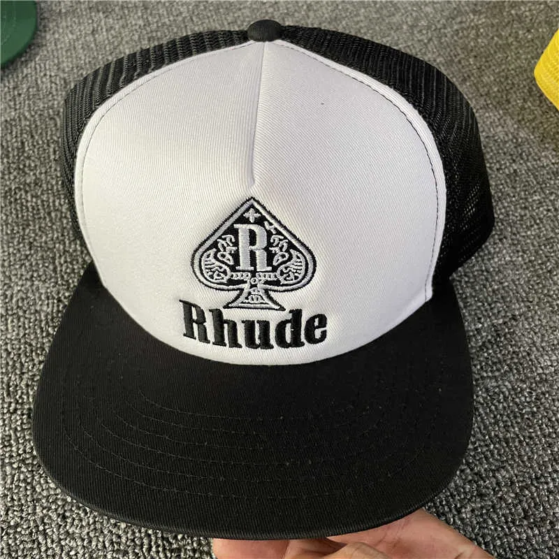 Broderad rhude baseball cap män kvinnor utomhus trucker hatt