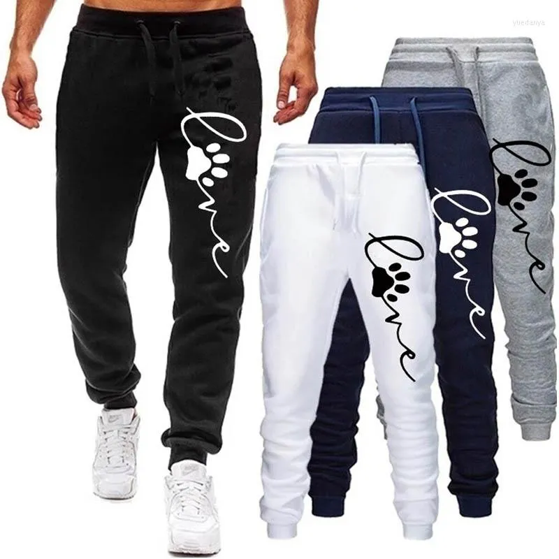 Herrbyxor 2023 Spring Autumn Men's Classic Style Sweatpants Man Love Printed Jogger Trousers Casual Fitness Outdoor Sport