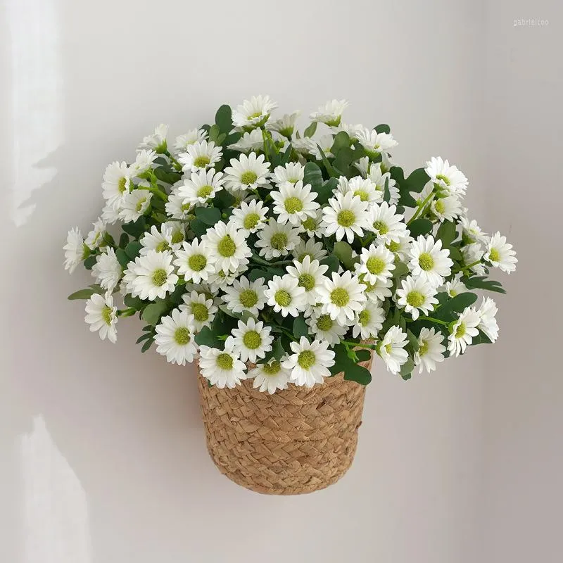 Dekorativa blommor 21 huvuden Autumn Silk Daisy Bouquet Juldekorationer Vase Flores for Home Wedding Decoration Fake Artificial