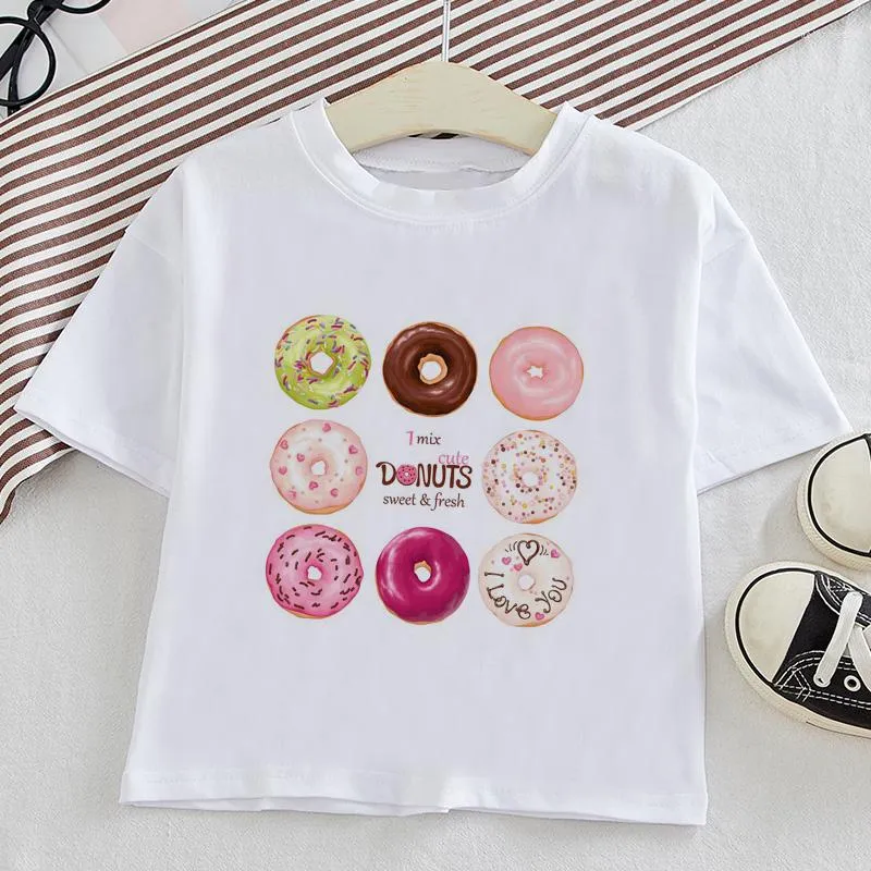 Koszulki damskie Summer Baby Boy Clothe Fashion Ice Donut Ubrania Sweet Kids Shirt Design Tops O-Neck Childrens