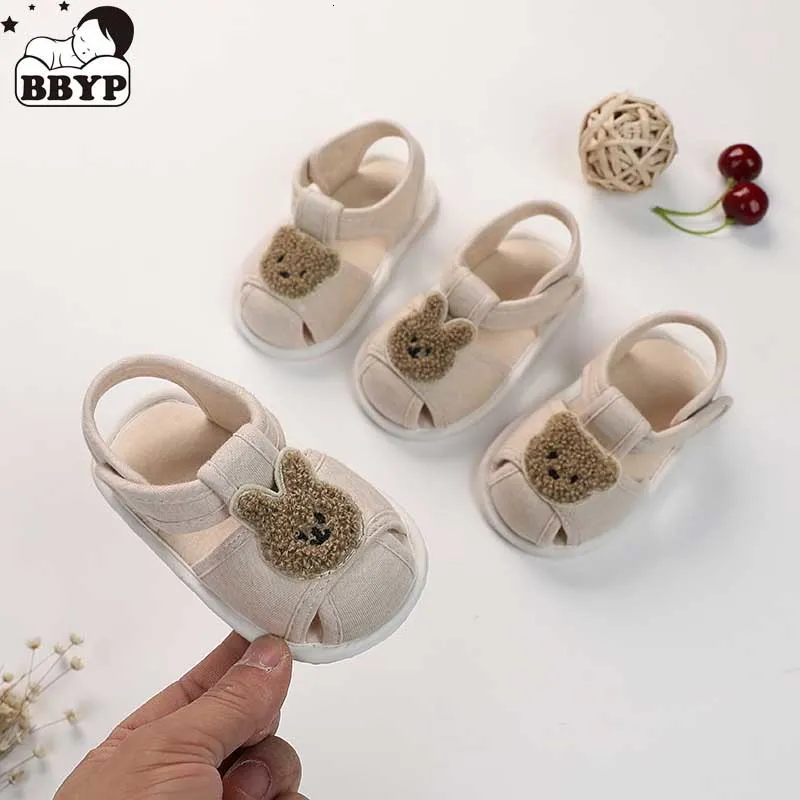First Walkers Cartoon Bear Bunny Baby Shoes Toddler Girl Shoes For Born First Walkers Summer Sweet Boys Shoes Korea Style 230114