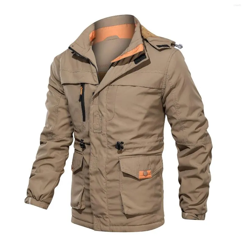 Hommes vestes 2023 marque hommes hiver décontracté automne couleur unie coton chaud Parkas manteaux veste mâle extérieur à capuche hommes