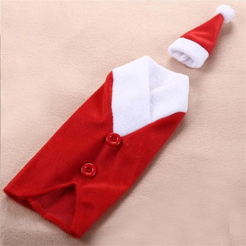 Dekoracje świąteczne Zestaw butelki do wina Święty Claus Decor Decor Cover Cap Dekoracja kuchenna