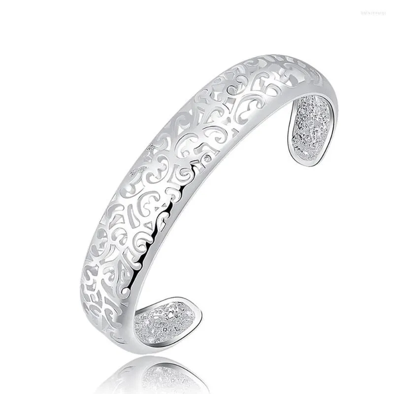 Pulseira de cor prata lady girl girl vintage redondo pulseira aberta para 2023 mulheres jóias de moda de luxo requintadas no casamento bonitas presentes