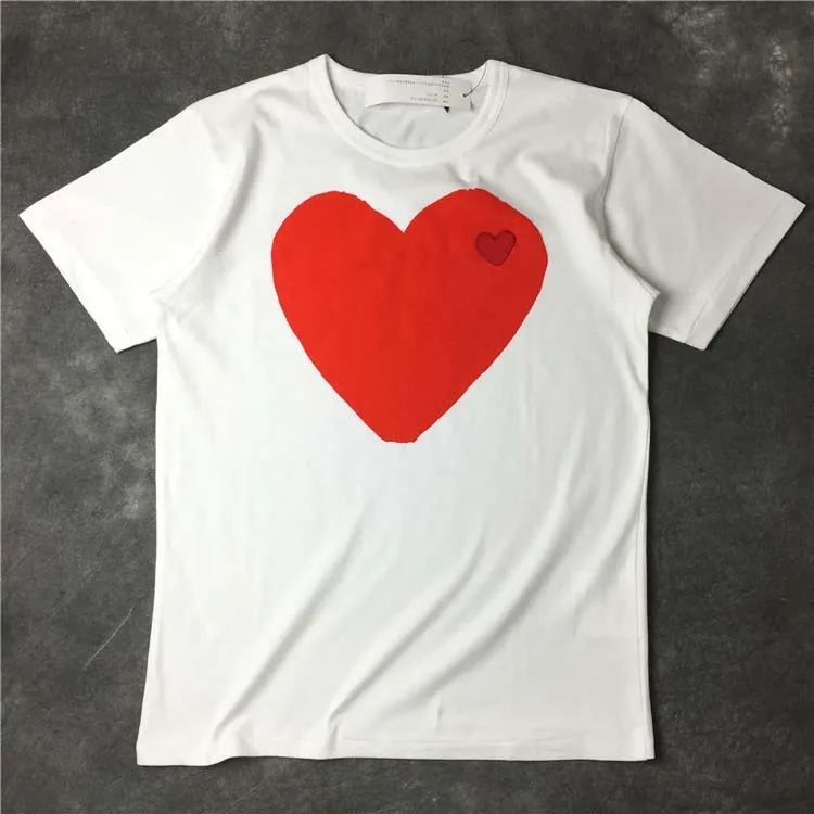 Designer de camisa masculina da moda Big Red Heart Camise