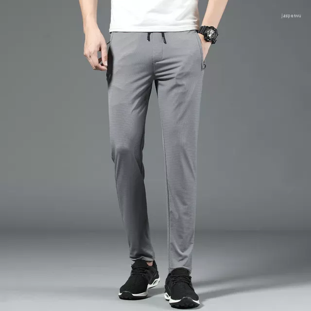 Men's Pants Breathable Casual Men Slim Fit Fashion Trousers Male Brand Clothing Plus Size 28 33 36 38 2023 Summer Thin Mesh