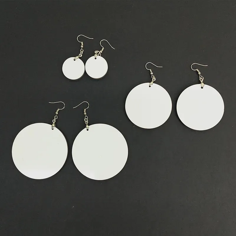 Différentes tailles Sublimation Boucles d’oreilles rondes Pendentifs d’oreille Cercle en bois Sublimation Boucle d’oreille vierge Grandes boucles d’oreilles Afrique Bijoux DIY Z11