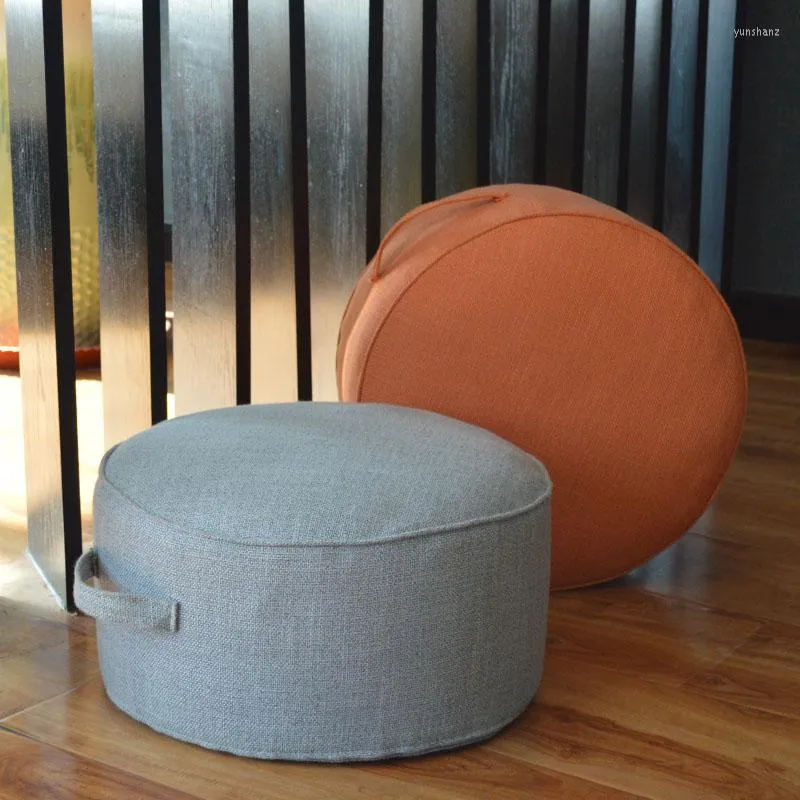 Cuscino Futon Sedia Cerimonia del tè Panno di cotone di lino lavabile addensato Stagno rotondo