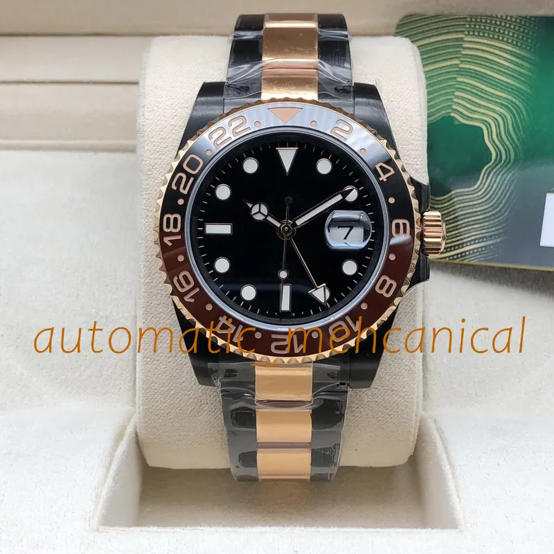ZR Factory Men's Watch 40mm V3 Version Black Dial Automatic Mechanical Rose Gold Two Tone Fine Steel Sapphire Glass Luminous Watches Original Box