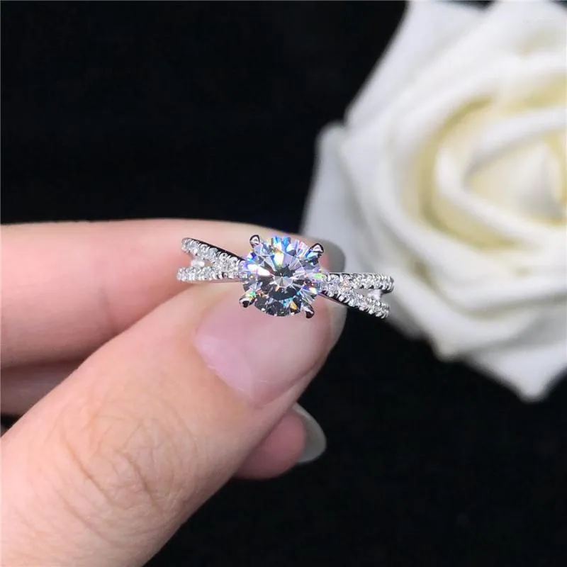 Кластерные кольца роскошные 1ct алмазное обручальное кольцо заявление на день рождения подарок на день рождения