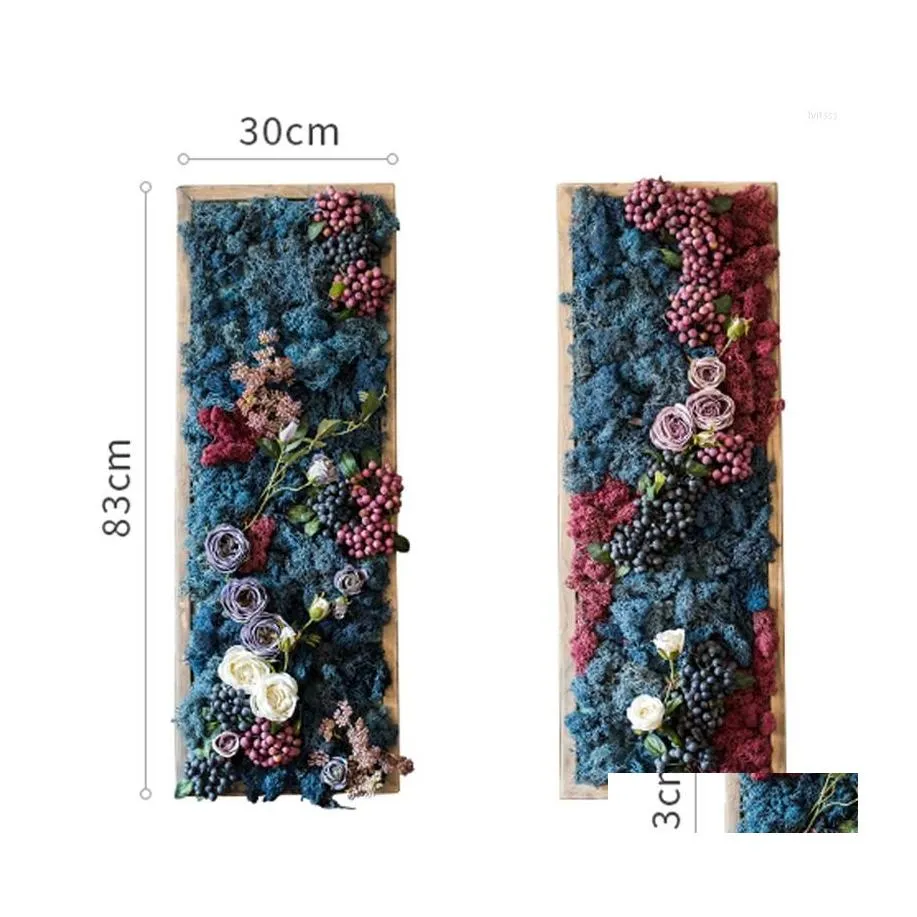 Ghirlande di fiori decorativi Decorazioni per la casa Piante artificiali decorate Sfondo muro per decorazione Fiori secchi Po Cornice San Valentino Dhq3Z