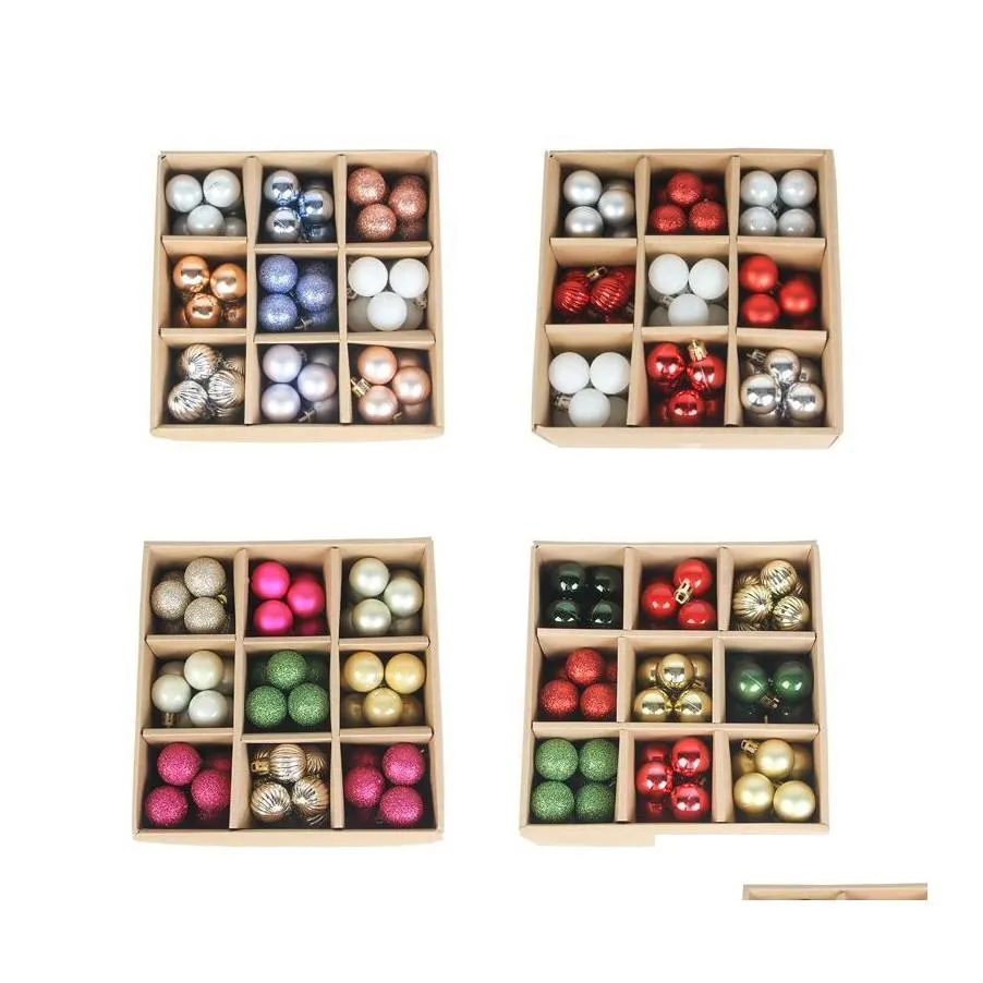 Décoration De Fête 2022 Année 99 Pcs 3 Cm Boules De Sapin De Noël Pendentif Ornement En Plastique Boule Suspendue Maison Cadeau De Noël Drop Delivery Garden Dhq3K