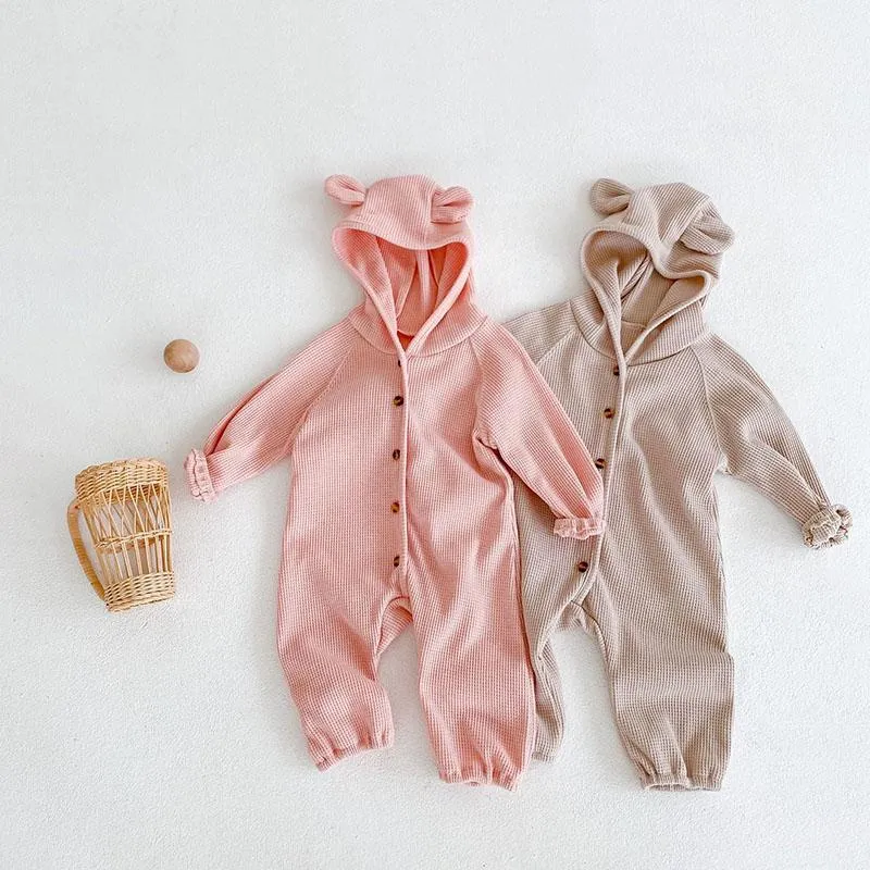 Jumpsuits MILANCEL 2023 Autumn Baby Rompers Toddler Bear Hoodie Suit Boys Outfit Girls