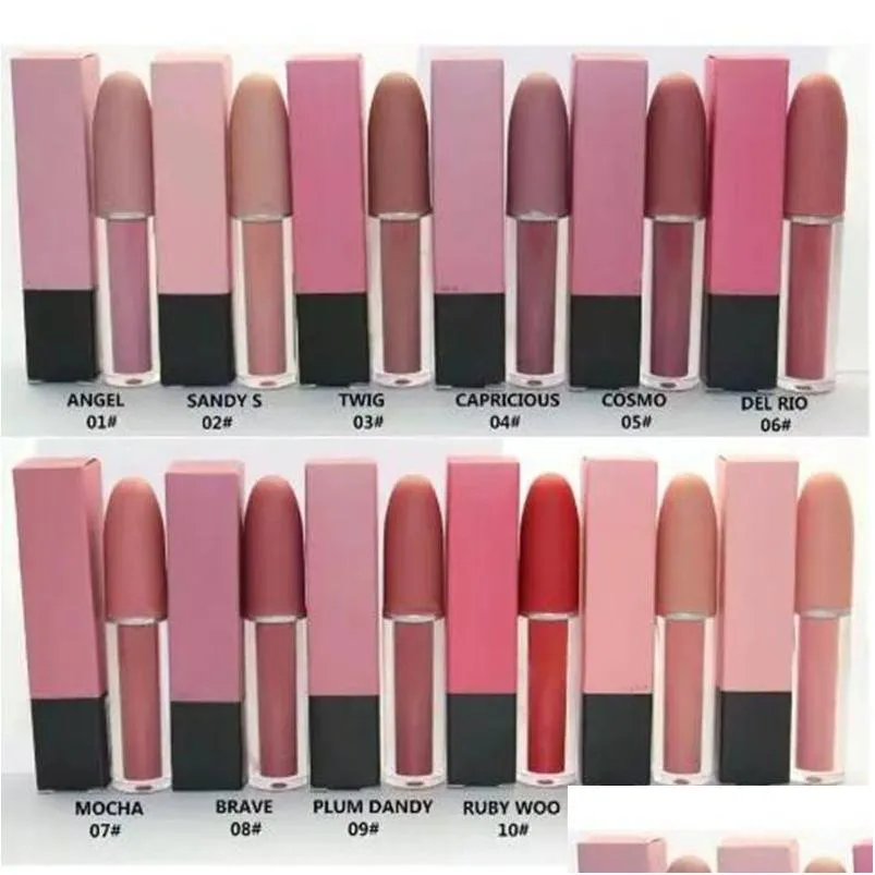 Batom Maquiagem Batom Líquido Matte Beauty Lips Maquiagem À Prova D'Água Marca M Lip Gloss Long Lasting Lipgloss Cosméticos 12 Cores Dr Dhmyj