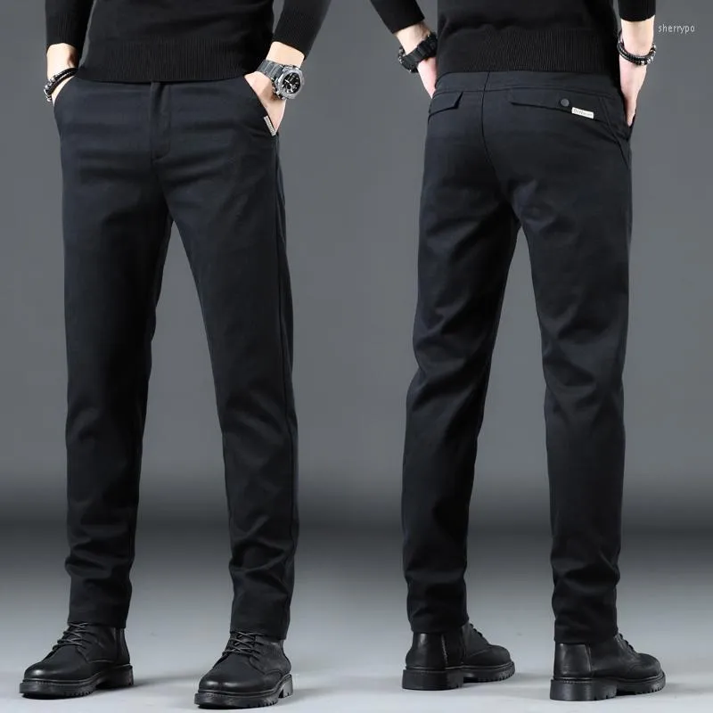 Men's Pants 2023 Spring Autumn Men Casual Korea Style Straight Fit Cotton Stretch Business Male Trousers Plus Size