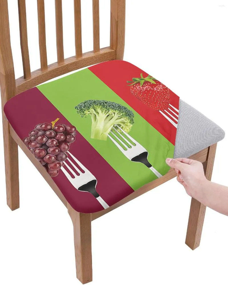 Housses de chaise Fruits et légumes sur la fourche coussin de siège housse de salle à manger extensible housses pour la maison El Banquet salon