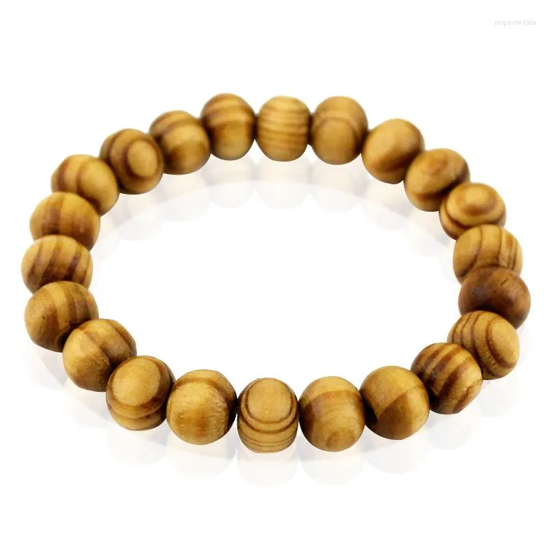 Strang 8mm natürliche Holzarmbänder buddhistisches Gebetkünstliches elastisches Seilarmband trendiger Schmuck Männer Frauen Unisex Geschenktropfen