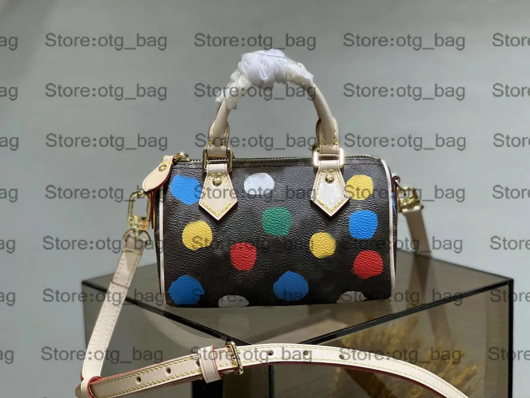 Nano Speedy X Yayoi Kusama Kadın Tasarımcı Çanta Stardust BOYALI NOKTALAR Çanta Cüzdan İki Kolları Uzun Askı Çapraz Vücut Mini Totes Çantalar M81085 M81979 M81910