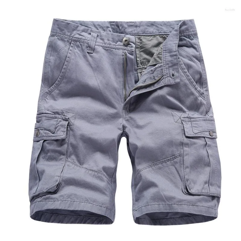 Herr shorts herrbyxor sommarlast lösa svettbyxor delade byxor multi-pocket stil slacks