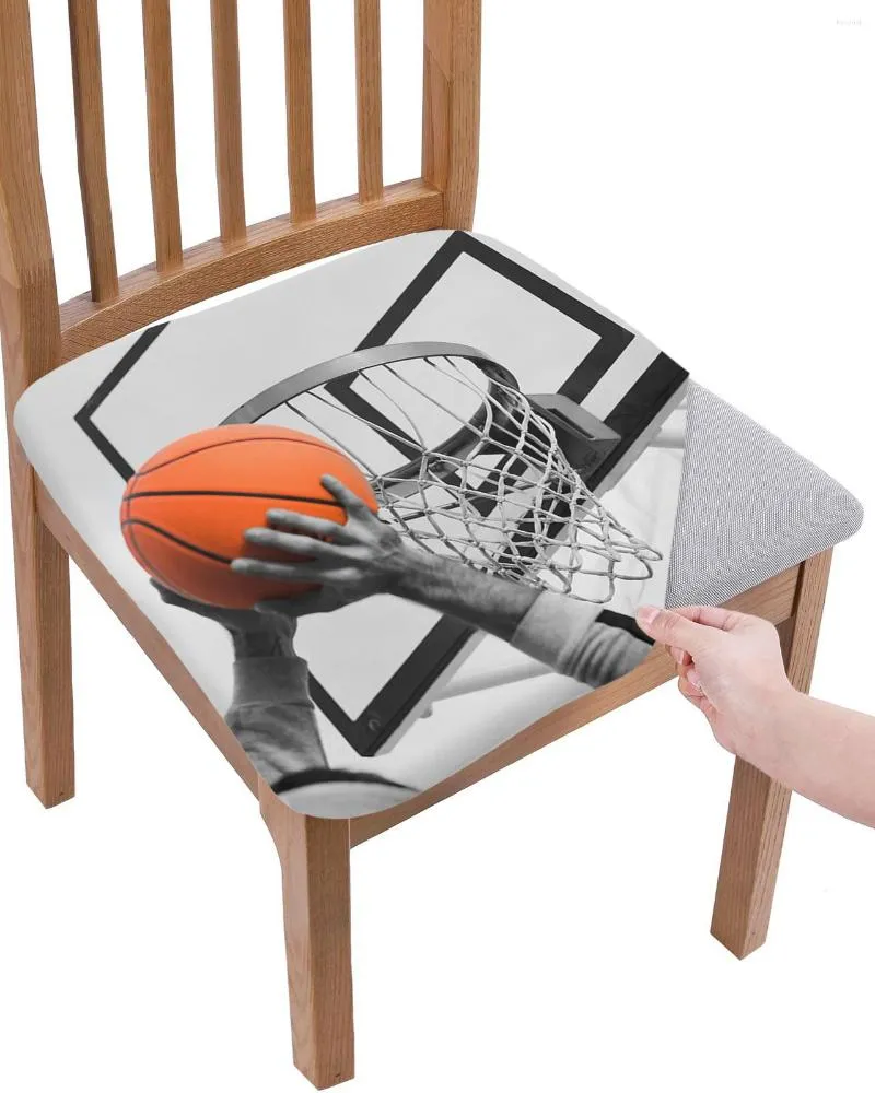 Stol täcker basket sport skytte elasticitet täcker kontor dator säte skydd case hem kök matsal slipcover