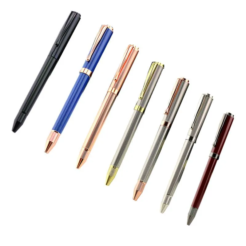 Ballpoint Pens Luxury Metal Pen/ Bag Gold / Silver Gel Pen 0.7mm Refills Smooth Refill Ink Blue