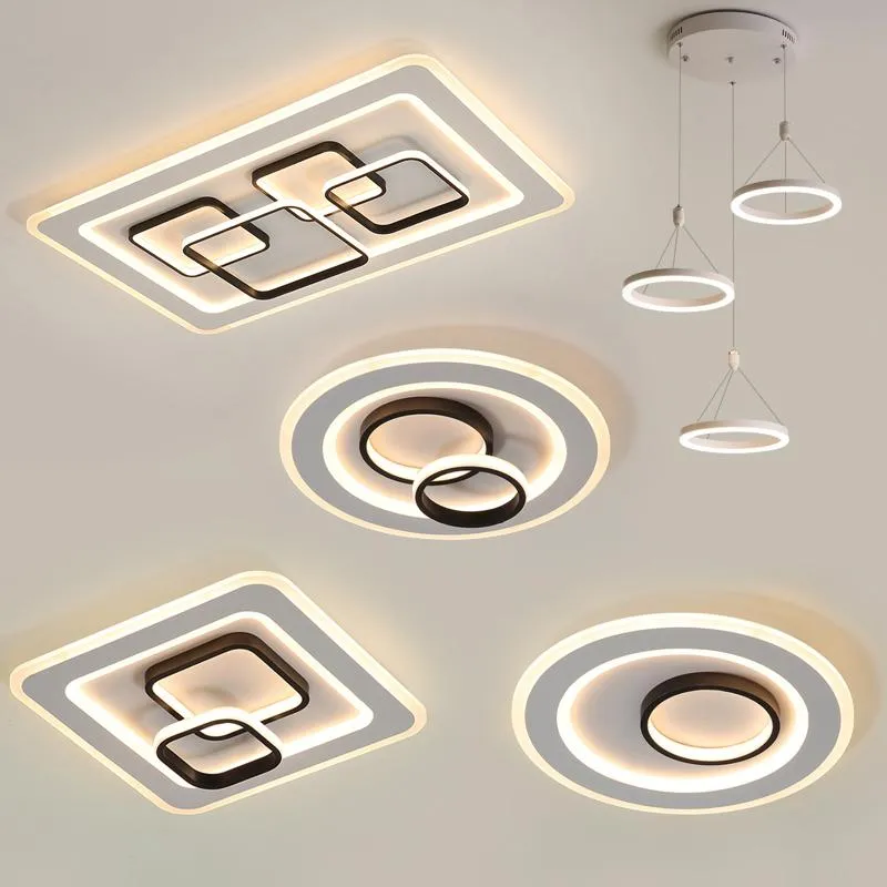 Tavan Işıkları Tasarım LED Işık Oturma Odası Yatak Odası Luminarias Para Teto Ev Işık Fikstür Modern