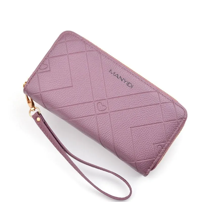 Wallets Leather Wallet Phone Purses Long Women's Female Coin Purse Card Holder Ladies Clutch Money Bag Large Capacity Double Zip