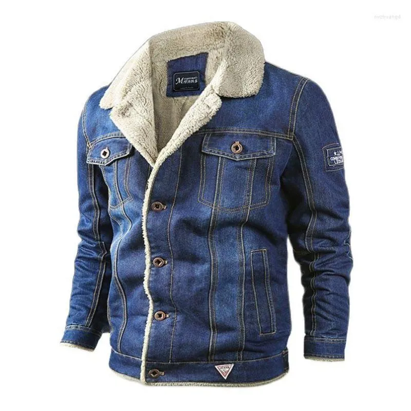 Männer Jacken L-6XL Plus Größe Denim Winter Jacke Männer Kaschmir Samt Dicke Warme Mantel Mann Übergroße Jeans Männliche Kleidung schöne Baumwolle