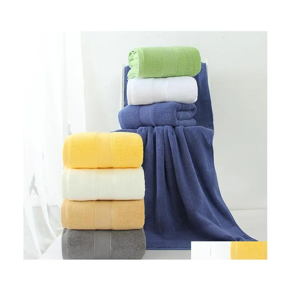 Handtuch 70 140 cm dicke Baumwolle Bad EL Qualität Schönheitssalon stark saugfähig Drop Lieferung Hausgarten Textilien DHSNO
